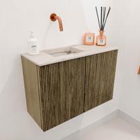 Toiletmeubel Mondiaz Joya Dlux | 60 cm | Meubelkleur Dusk | Faye wastafel Nata Wasbak Links | Zonder kraangat(en)