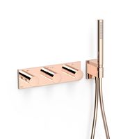 Douchekraan Tres B-System | Inbouw | Thermostaatkraan | Excl.Inbouwdeel | 3-weg | Rechthoek | 24k Rose goud