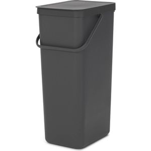 Brabantia Sort & Go prullenbak - donker grijs - 40 L