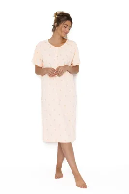 Cocodream dames nachthemd katoen dots - Korte mouw
