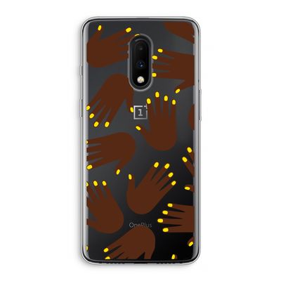 Hands dark: OnePlus 7 Transparant Hoesje