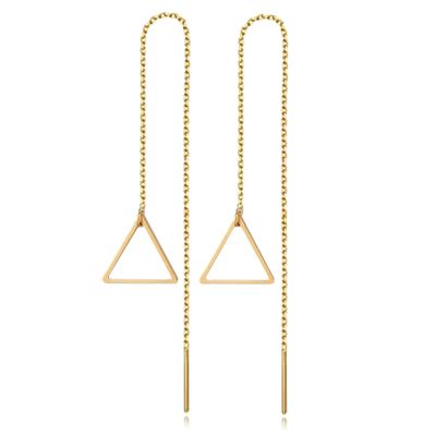 Goudkleurige Triangle Oorbellen Dames Ketting van Edelstaal
