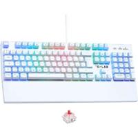 Gamingtoetsenbord - The G-Lab - KEYZ RUBIDIUM - Mechanisch (rode schakelaar) - Polssteun - RGB - Bedraad - Azerty - Wit