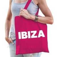 Katoenen Spanje eiland tasje Ibiza roze