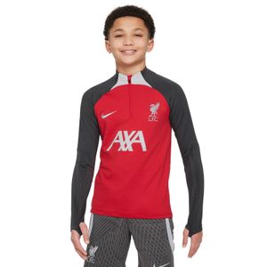 Nike Liverpool Strike Trainingstrui 1/4-Zip 2023-2024 Kids Rood Donkergrijs Grijs