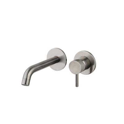 Wastafelmengkraan Inbouw Sanilux Newt Met Box Rond Met Geribbeld Knop Gunmetal Sanilux