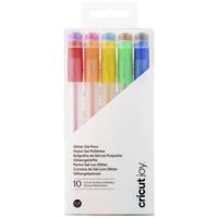 Cricut Joy™ Glitzer Gel 0,8mm, 10er Stiftset Blauw, Geel, Oranje, Groen, Rood, Zwart, Bruin, Lichtblauw, Roze, Lila - thumbnail