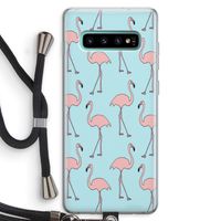 Anything Flamingoes: Samsung Galaxy S10 Plus Transparant Hoesje met koord