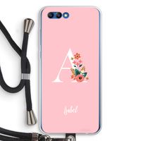 Pink Bouquet: Honor 10 Transparant Hoesje met koord