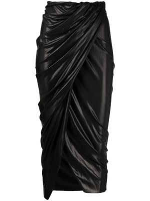 Rick Owens Lilies jupe drapée à taille haute - Métallisé
