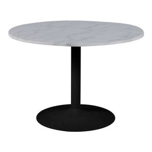 by fonQ Marble Eettafel Marmer - Ø 110 cm - Wit/Zwart