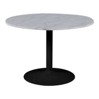 by fonQ Marble Eettafel Marmer - Ø 110 cm - Wit/Zwart - thumbnail