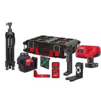 Milwaukee M12 3PLKIT-401P Accu Kruislijnlaser 3x360° Groen 12V 4.0Ah + Laserdetector + Statief in Koffer - 4933478960