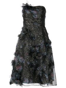 Marchesa Notte robe bustier mi-longue - Noir