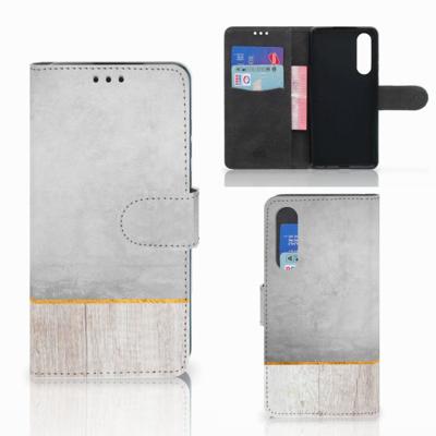 Huawei P30 | Book Style Case | Wood Concrete
