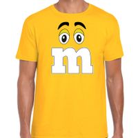 Verkleed t-shirt M voor heren - geel - carnaval/themafeest kostuum