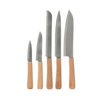 Excellent Houseware chef keuken messen set 5 delig - Staal/Hout