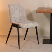 LABEL51 Eetkamerstoel Noor - Stone - Elite - Black Frame