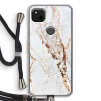 Goud marmer: Pixel 4a Transparant Hoesje met koord Goud marmer: Pixel 4a Transparant Hoesje met koord