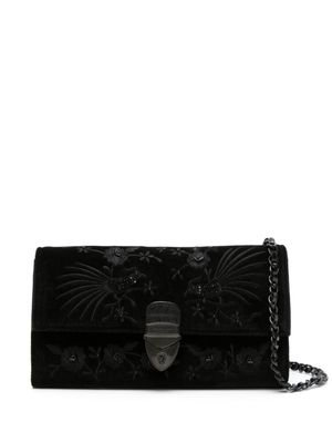 Aspinal Of London pochette Mayfair à fleurs brodées - Noir