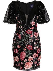 Marchesa Notte robe brodée de sequins - Noir