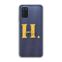 Amber Script: Samsung Galaxy A03s Transparant Hoesje