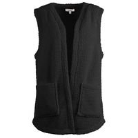 Enjoy - Zwart Gilet teddy lang - Maat M