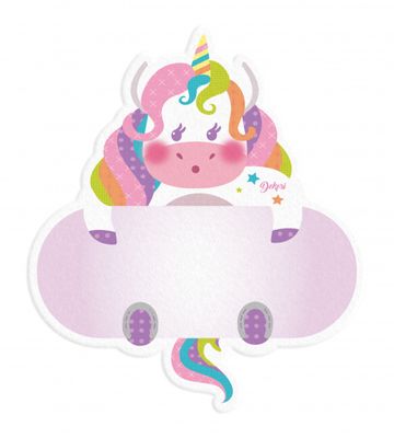 Dekori naambord eenhoorn meisjes 12 x 17 cm hout roze Dekori naambord eenhoorn meisjes 12 x 17 cm hout roze