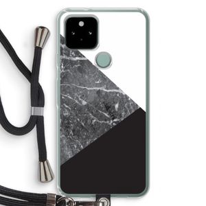 Combinatie marmer: Pixel 5 Transparant Hoesje met koord