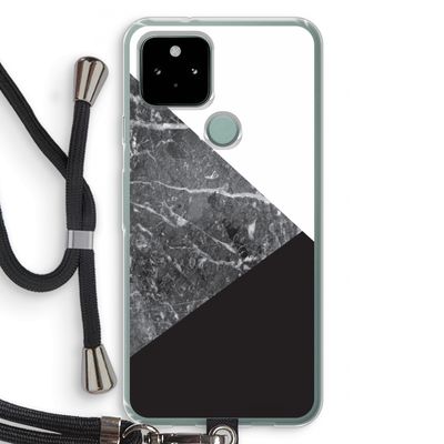 Combinatie marmer: Pixel 5 Transparant Hoesje met koord