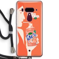 Peach please!: HTC U12+ Transparant Hoesje met koord
