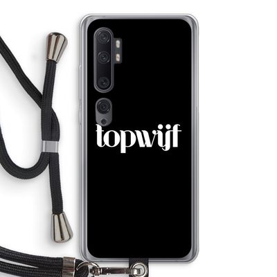 Topwijf Zwart: Xiaomi Mi Note 10 Transparant Hoesje met koord