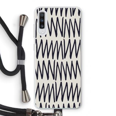 Marrakech Zigzag: Samsung Galaxy A70 Transparant Hoesje met koord