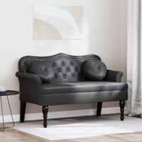 Chesterfield Bank met kussen Zwart 120,5 x 65 x 75 cm Nep Leer