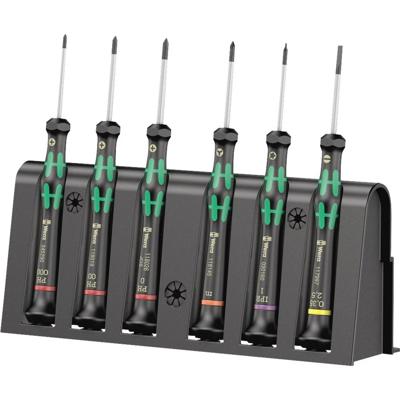 Wera 2050/6 Elektronica en fijnmechanica Schroevendraaierset 6-delig Plat, Kruiskop Phillips, Torx plus, Microstix