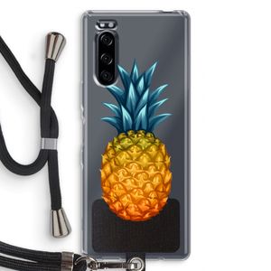 Grote ananas: Sony Xperia 5 Transparant Hoesje met koord