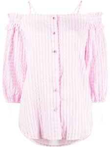 b+ab blouse volantée à épaules dénudées - Rose