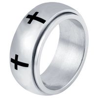 Edelstaal heren ring Spinning Cross Zilverkleurig Edelstaal heren ring Spinning Cross Zilverkleurig