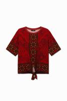 Boho T-shirt met strik - RED - S
