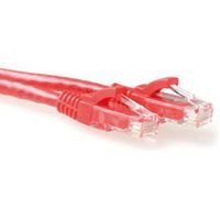 ACT Rode 5 meter U/UTP CAT6 patchkabel snagless met RJ45 connectoren