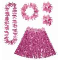 Widmann Hawaii verkleedset - voor dames - roze - carnaval/themafeest