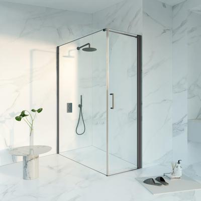 Fortifura Galeria Douchecabine - 60x160x200 - Profiel veiligheidsglas - anti kalk - geborsteld gunmetal PVD SW1122471/SW797918/SW797907