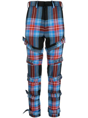 Charles Jeffrey Loverboy pantalon droit à motif tartan - Bleu