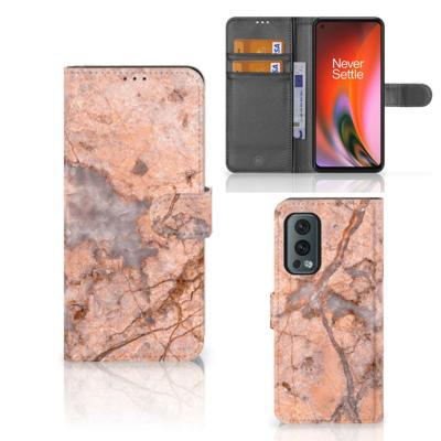 OnePlus Nord 2 5G | Bookcase | Marmer Oranje