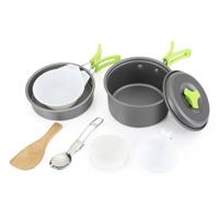 Aotu AT6385 Outdoor Camping servies potten Cookwear set voor 1-2 persoon (groen)