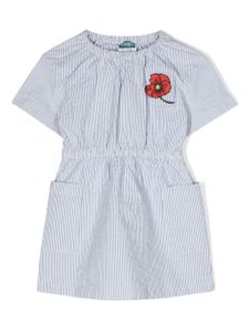 Kenzo Kids robe évasée à logo brodé - Bleu