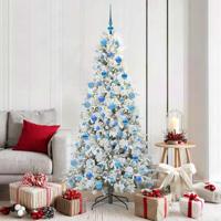 VidaXL Kunstmatige inklapbare kerstboom wit 180 cm pe en pvc