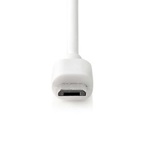 Nedis Autolader | 1x 2.4 A | Micro-USB | 1 m | 12 W | 1 stuks - CCHAM240AWT CCHAM240AWT