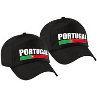 2x stuks portugal supporter pet / cap Portugal zwart kinderen - thumbnail