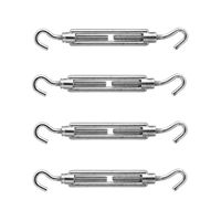 4x stuks spanschroeven / draadspanner RVS 9 cm